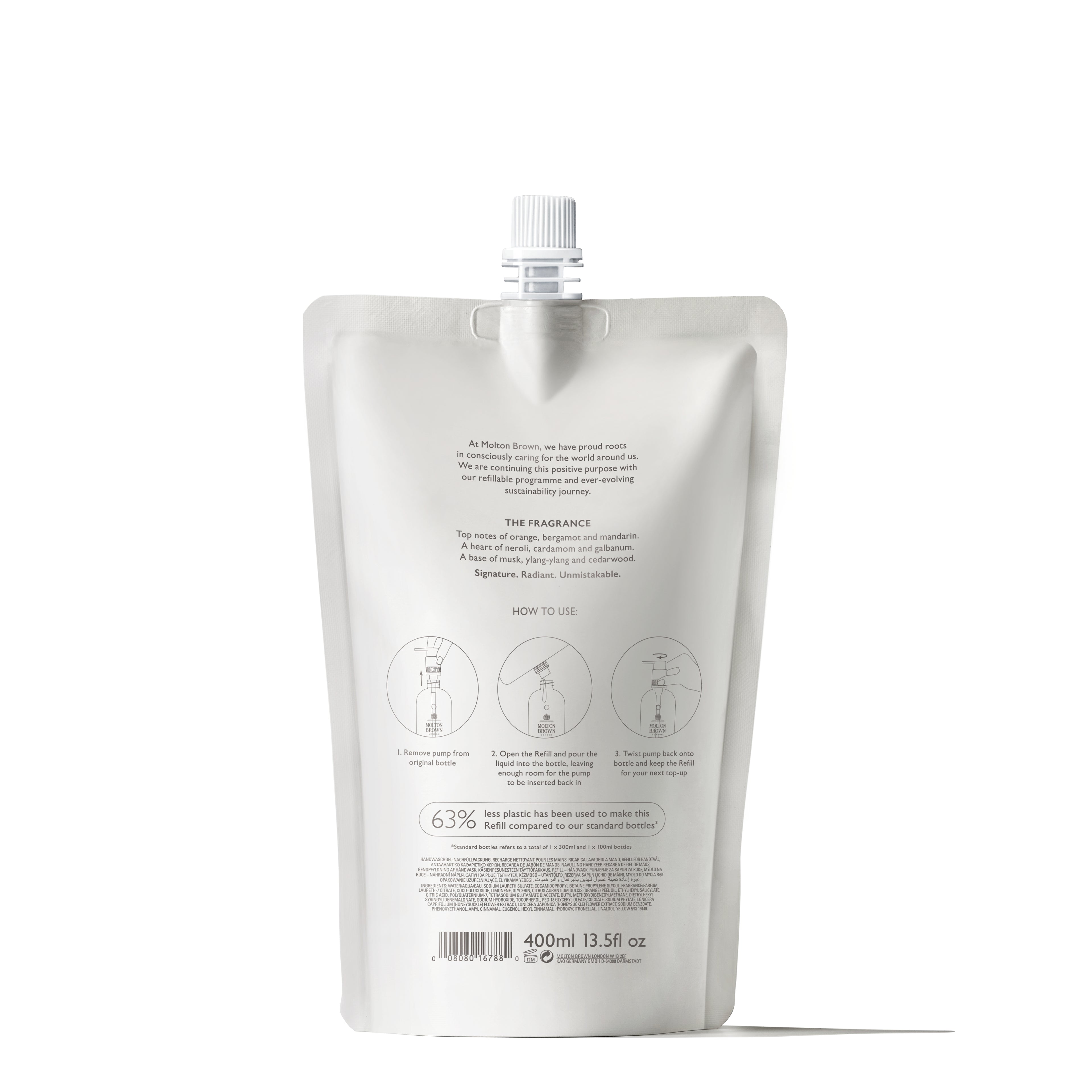 Orange & Bergamot Fine Liquid Hand Wash Refill 400ml